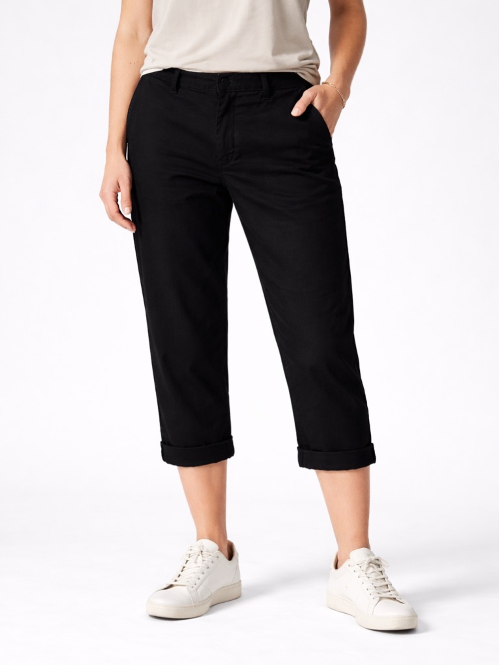 RED Valentino Wool Cuffed Cropped Pants Black Size 40